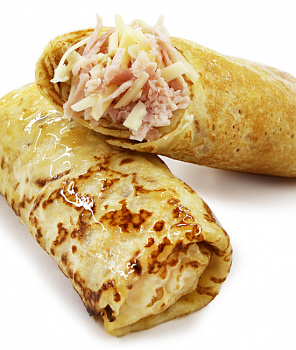 Блинчики с ветчиной и сыром