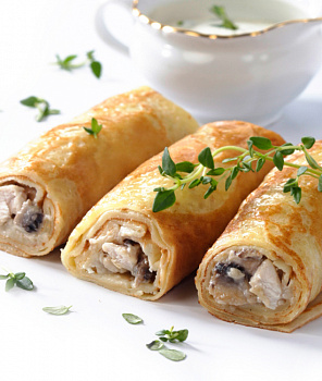 Блинчики с фаршем "Жульен куриный с грибами"